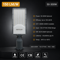 Farola LED de 150LM/W, 50-300W, Impermeable IP65, Iluminación Vial para Carreteras, Autopistas y Pasos Elevados