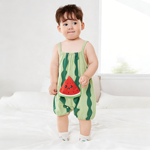 Combinaisons <span class=keywords><strong>de</strong></span> <span class=keywords><strong>bain</strong></span> pour bébés et tout-petits, sans manches, respirantes, pour l'été, la plage, unisexes, 95% coton, 5% élasthanne, motif <span class=keywords><strong>fraise</strong></span> - Product Image 1