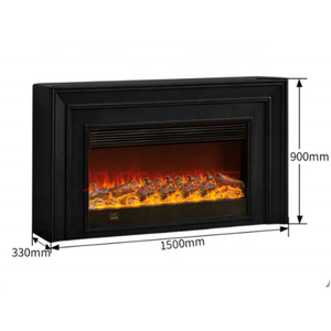 <span class=keywords><strong>Cheminée</strong></span> électrique noire moderne de style français avec télécommande et <span class=keywords><strong>chauffage</strong></span> pour appartement et hôtel - Product Image 2