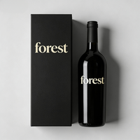 Maßgefertigte Schwarze Karton-Geschenkverpackung für Wein-, Whisky- & Champagnerflaschen - Luxuriöse Glas-Set-Box