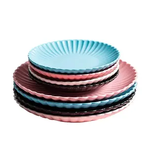 Nordic Creative Personality Frosted Tableware Steak Pasta Salad Flower Shaped Ceramic Dinner Plate Dinnerware Sushi Tray