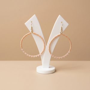 Circle Design Gold-Plated Bohemian Style Hoop <b>Earrings</b> with Glass Beads Dangle <b>earring</b> Design Diamond Pearl for Women's Gifts - Product Image 1