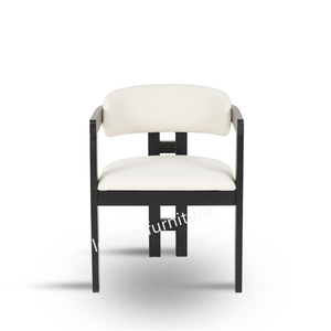 Chaises Louis en bois rembourrées en tissu blanc, vente en gros, <span class=keywords><strong>pas</strong></span> <span class=keywords><strong>cher</strong></span>, pour la maison, la salle à manger, meubles en bois massif, chaises de restaurant - Product Image 2