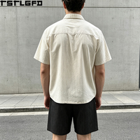 Oem Odm Asymmetric Pinstripe Shirt Set Pleated Shorts Old Money Style Tailored Smart Casual Two Piece Set Wholesale