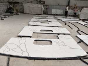 Calacatta beyaz mühendislik kuvars mutfak sayacı üst levha fiyatı - Product Image 2