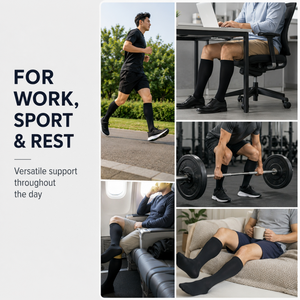 Chaussettes de compression personnalisées avec logo pour la course à pied, le cyclisme, la remise en forme, les vêtements de sport, pour hommes et femmes, vente en gros, lot de chaussettes athlétiques noires - Product Image 6