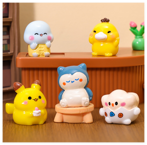 Figurines en résine artisanale de personnages de dessins animés d'animaux en 3D, miniatures chinoises, renard, canard, tortue, dragon, grenouille, cadeaux, sacs surprises, jouets pour enfants - Product Image 3