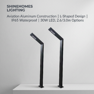 Projecteur LED en aluminium aéronautique 30W en forme de L, étanche, résistant à la rouille et aux UV, 2,6/3,0 m pour projets paysagers extérieurs, OEM disponible - Product Image 1