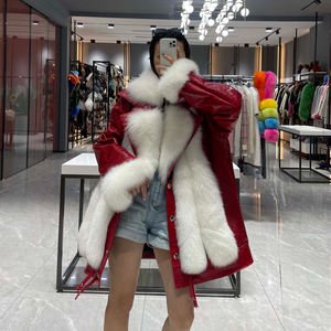 Style personnalisé Grande Taille En Cuir Véritable Croc Véritable Fourrure De Renard Veste Femmes Manteau De Fourrure En Cuir - Product Image 4