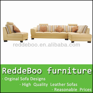 Divano in Pelle <span class=keywords><strong>Beige</strong></span> a Righe a Forma di L con Cuscini Decorativi per Soggiorno e Appartamento - Product Image 5
