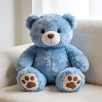 Ours en peluche bleu personnalisé, peluche interactive pour enfants et filles, compagnon mignon