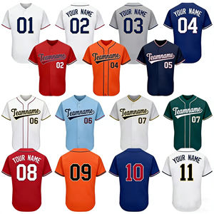 Jersey Baseball Gaya Kota Grosir, Bernapas, Ukuran Besar, Hitam Kuning Putih, Jahitan Rapi, Pakaian Softball - Product Image 1