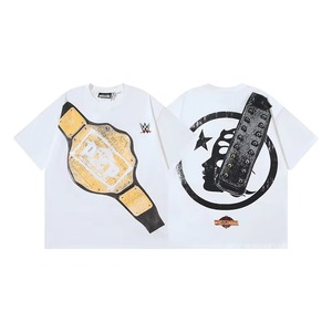 T-shirt décontracté en coton fin et ample pour hommes et femmes, style rétro, nouvelle collection Hell Street Star, qualité supérieure - Product Image 4