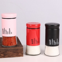 Ensemble de bouteilles en verre transparentes rondes vides de 5 oz (150 ml) pour assaisonnement, sel, poivre, poudre, barbecue, avec couvercle à saupoudrage intégré