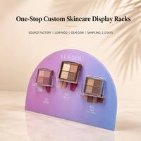 Support de présentation de maquillage en acrylique pliable semi-circulaire dégradé personnalisé de 3 mm pour comptoir/bureau, présentoir de palette de fards à paupières