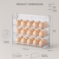 Contenants de stockage alimentaire en acrylique hermétiques, boîte à œufs en plastique transparent, récipient alimentaire transparent avec couvercle