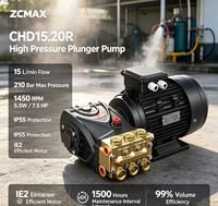 Bomba de 5.5KW con cabezal de cobre, eje hueco, accionamiento directo, alta presión, émbolo de latón forjado y cerámica, unidad de bomba para máquina de lavado de coches comercial