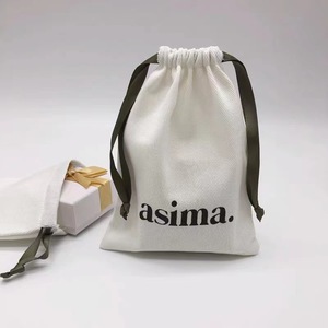 Hot Sale Durable Recycled Cotton <b>Canvas</b> Drawstring <b>Bag</b> Personalized <b>Small</b> Collection Jewelry Packaging Folding Style - Product Image 3