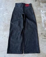 Jean en denim décontracté pour homme, coupe ample, style vintage, avec boutons, tricoté, respirant, séchage rapide, délavage à la pierre, coupe droite ample