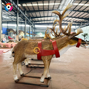 Modelos Animatrónicos de <span class=keywords><strong>Animales</strong></span> Navideños de Tamaño Real, Estatuas Decorativas de Ciervos/Renos de Resina y Fibra de Vidrio para la Venta - Product Image 2