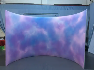 Portable Advertising Stand Banner Aluminum <strong>Frame</strong> Curved <strong>Pop</strong> <strong>up</strong> Display Backdrop Wall - Product Image 3