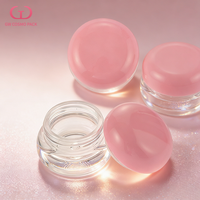 Pot cosmétique rond vide en gros, base transparente en ABS, couvercle rose pour brillant à lèvres, rouge à lèvres, crème à sourcils, crème pour le visage, logo personnalisé OEM
