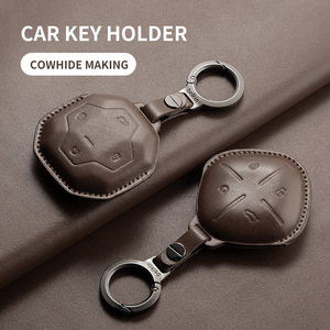 Étui pour clés de voiture en cuir de vachette pleine fleur fait main haut de gamme, adapté aux modèles Chery JETOUR Traveler Shan Hai T1 T2PRO Da Sheng <span class=keywords><strong>IDM</strong></span> King PLUS - Product Image 2