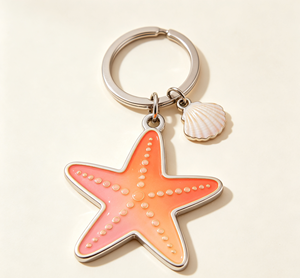 Custom Starfish Keychain Metal <b>Keyring</b> Enamel Shell Pendant Zinc Alloy Souvenir Gift - Product Image 4