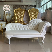 Luxe Loisirs Palais Dortoir Reine Roi Antique Royal Or Blanc Trône Chaise Lounge Canapé Chaises