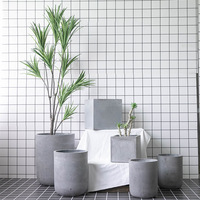 Pot de fleurs en ciment YuanSuMeiJu 20-39cm carré ou rond pour la décoration intérieure et extérieure du jardin