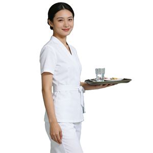 Conjuntos de Uniformes Médicos Clásicos y Elegantes con Cuello en V y Manga Corta, Transpirables y Cómodos para Uso Hospitalario, Personalizables para Fisioterapeutas - Product Image 6