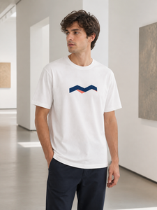 Camiseta de Manga Corta con Cuello Redondo y Logotipo Personalizado, con Estampado Original en el Centro con Cinta Plegada - Product Image 6