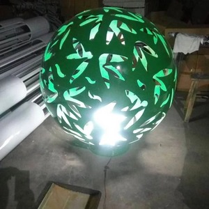 Stainless Steel Hollow Sphere <b>Landscape</b> Light Ball With Leaf Pattern Outdoor Decorative <b>Lighting</b> - Product Image 3