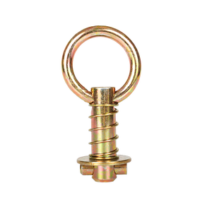 Anclaje de riel en L de zinc amarillo con un solo poste y junta tórica, anclaje de riel en L con resorte para sujeción de carga en camiones y remolques - Product Image 1