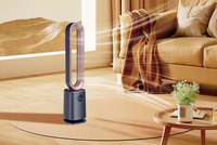 Kipas Angin Tanpa Baling-Baling 4 in 1 Dingin & Panas untuk Dalam Ruangan, Pembersih Udara Portabel Rumah Tangga dengan Filter HEPA & Pembersih Plasma AS
