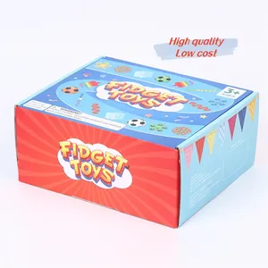 Cajas de embalaje de juguetes para niños de colores personalizados con muestra gratis, caja de correo de envío de papel corrugado blanco para regalo