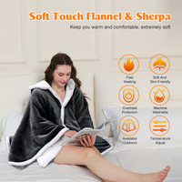 Couverture matelassée en flanelle électrique portable chauffée avec contrôle de la température lavable en machine