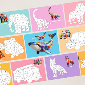Livre de coloriage et de puzzle avec autocollants de formes géométriques 3D pour l'éducation précoce des enfants, <span class=keywords><strong>animaux</strong></span>, circulation, jouets éducatifs en papier pour enfants - Product Image 4