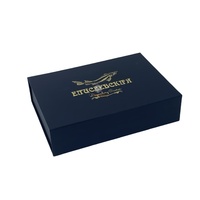 Caja Plegable Magnética Rígida Negra Personalizada de Cartón Kraft con Laminado Mate y Recubrimiento UV para Caviar, Sushi y Alimentos para Bebés