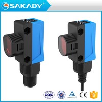 Capteur photoélectrique laser polarisé à réflexion SAKADY 12-24VDC PNP NO+NC, distance nominale M8, rouge, capteur photoélectrique laser 24v