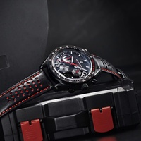 Montre chronographe de plongée de luxe pour homme PAGANI DESIGN PD-1779, quartz, acier inoxydable, verre saphir, bracelet en cuir, résistante à l'eau
