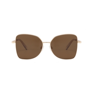 Lunettes de soleil œil de chat, monture dorée, verres marron, protection UV 100%, protection solaire pour femmes adultes - Product Image 6