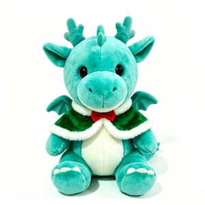 Peluche de dragon vert personnalisée, adorable peluche de dragon, jouet en peluche de dragon, peluche de dragon de Noël - Product Image 3