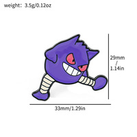 Broche de Aleación de Gengar Personalizado con Diseño de Dibujos Animados, Accesorio de Metal con Insignia de Pokémon