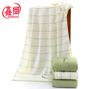 Toalla de baño Xinshang de té verde, 70x140cm, a rayas, de algodón absorbente, toalla grande para uso doméstico o como regalo. - Product Image 1