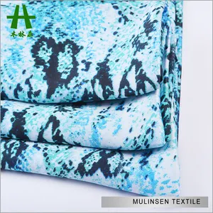 Mulinsen纺织印花100% 涤纶缎纹雪纺面料