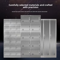 Armoire moderne de nettoyage pour employés à portes multiples personnalisée Casier en acier inoxydable pour salle blanche sans poussière Rangement verrouillable pour chaussures et balais