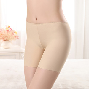 Short de sécurité femme taille haute pour l'été sans couture mince glace soie grande taille pantalon Anti-exposition motif solide tricoté tissage - Product Image 2
