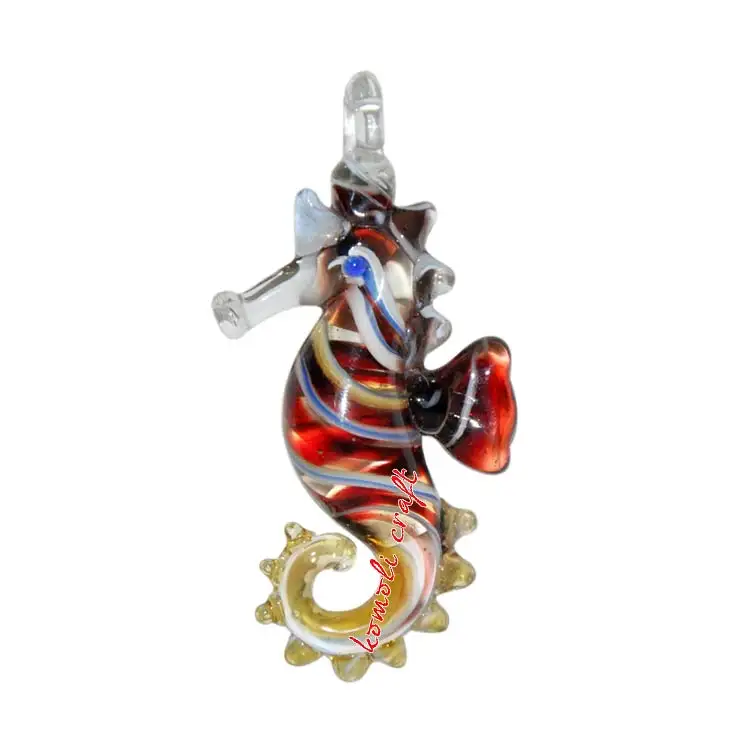 Liontin Perhiasan Kaca Murano, Patung Kuda Laut