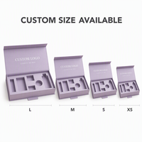 Boîtes cadeaux rigides personnalisées de couleur violet clair, en gros, emballages en papier rigide pour bijoux, cosmétiques et coffrets cadeaux